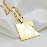 Collier Pendentif Bouddhiste en Acier Inoxydable et Pierre Naturelle, avec Chaîne en Bambou, Motif Cartes de Villes Européennes et Américaines Variées, Style Charmant Transfrontalier