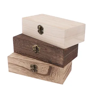 미니 나무 저장 상자 홈 장식 소나무 나무 광장 상자 포장 나무 상자