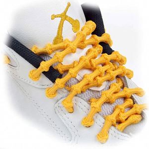 Colorful Round No Tie Bamboo Knot Shoelace <b>Elastic</b> Polyester No Tie Lazy Shoelaces - Product Image 1