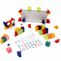 Blocs de construction magnétiques en plastique, cubes de 2,5 cm, triangles droits, triangles isocèles, pièces en forme d'éventail, jouet éducatif STEM DIY, couleurs personnalisées