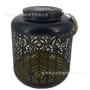 Solar Garden Lantern <b>Led</b> Iron Art Hollow Outdoor <b>Light</b> Moroccan Style Water Resistant Free Standing 2 Year Warranty - Product Image 5
