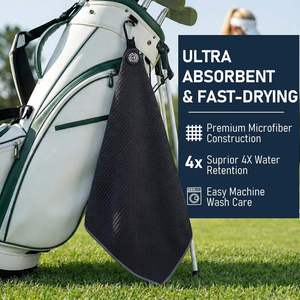 Serviettes de golf personnalisées en gros, logo brodé, serviette de golf en microfibre, séchage rapide, super absorbante, serviette de golf magnétique - Product Image 3