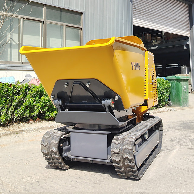 Сельскохозяйственный мини-самосвал Crawler1200kg саморазгружающийся гидравлический подвижный самосвал с резиновой направляющей