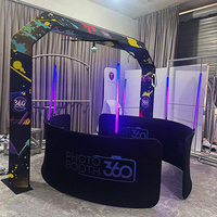Cabina de Fotos Giratoria 360° con Control Remoto y Logotipo Personalizado Gratuito para Cámaras SLR, iPad y Selfies