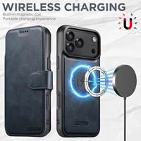 Étui de téléphone SUTENI pour iPhone 17 Pro Max, coque magnétique à chargement sans fil, support portefeuille avec porte-cartes en similicuir, compatible 16 Plus 15