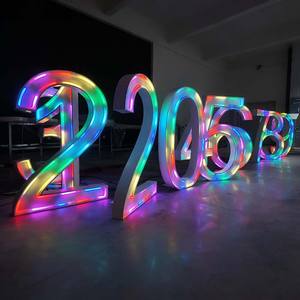 Letreros Electrónicos <span class=keywords><strong>LED</strong></span> Multicolor Personalizados de Pie Letras Iluminadas Letreros <span class=keywords><strong>LED</strong></span> Programables de 4 Pies para Suministros de Fiesta - Product Image 2