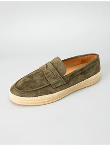 Mocasines Espadrilles Marrones de Ante Sintético con Punta Descubierta, Transpirables, Entresuela de EVA, Suela de Goma, Forro de Cuero Genuino y Lengüeta de Cuero - Product Image 6