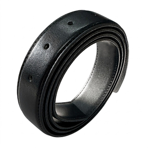 Sangle de ceinture de remplacement en cuir de vachette véritable, fabriquée en Corée, 33 mm, 5 trous, plate, 120 cm, sans boucle, logo personnalisé, directement de l'usine - Product Image 2