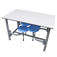 Table et chaises de salle à manger modernes 4 places pour restaurant rapide, nouveau style pour cantine scolaire