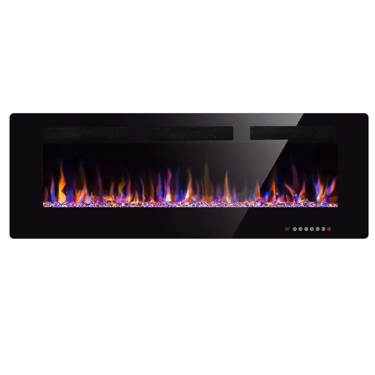 50 Inch Indoor Use Wood Ultra Thin Flame Plugin Insert Stoves Recessed Electric Fireplace Heater