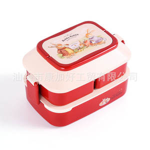 Lonchera Rectangular de Doble Capa Bobby Rabbit con Tapa de Plástico, Diseño de Dibujos Animados, Apta para Microondas, para Adultos - Product Image 3