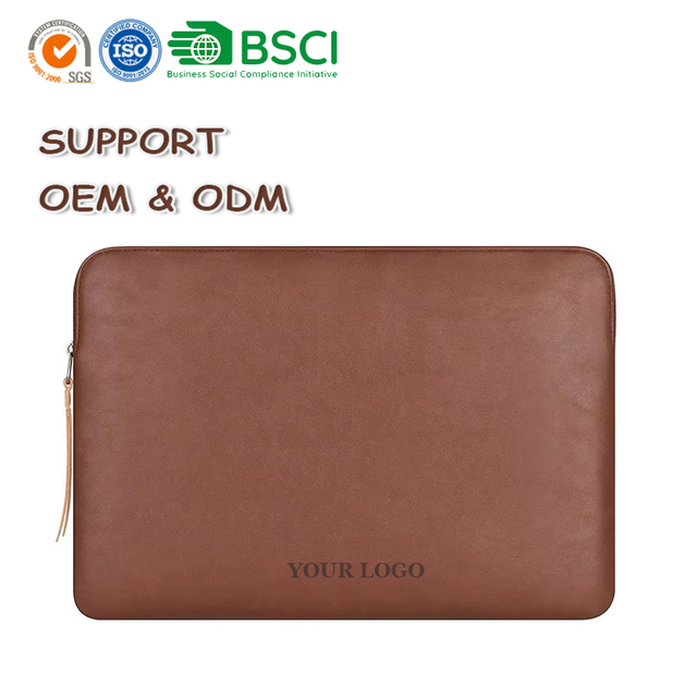 Custom Popular Black PU Leather Padded Bag Waterproof Case 13 Inch Tablet Laptop Sleeve Bag