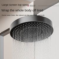 Nouveau Ensemble de Douche Mural de Luxe en Tube Carré Équipé de Magnifiques Boutons de Piano et de Pommeau de Douche à Lumière Ambiante LED