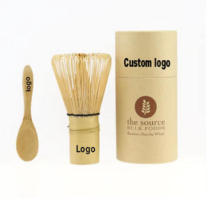 Ensemble <span class=keywords><strong>fouet</strong></span> et cuillère <span class=keywords><strong>à</strong></span> <span class=keywords><strong>matcha</strong></span> <span class=keywords><strong>en</strong></span> <span class=keywords><strong>bambou</strong></span> naturel avec logo personnalisé, style japonais traditionnel, 100 dents - Product Image 1
