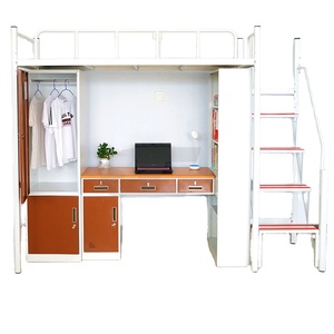การออกแบบใหม่ล่าสุดวิทยาลัยหอพักนักเรียนโลหะ Apartment <span class=keywords><strong>Loft</strong></span> เตียงโต๊ะ - Product Image 2
