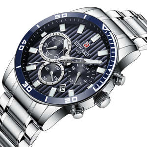 Montres à quartz pour hommes REWARD 81009M, montres de luxe pour affaires et occasions décontractées, bracelet en acier inoxydable, chronographe, montres étanches - Product Image 2