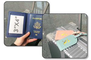Accesorios de Viaje Personalizados en Blanco para Sublimación, Juego de Funda para Pasaporte y Etiqueta para Equipaje de Cuero PU con Impresión de Logotipo Personalizado - Product Image 5