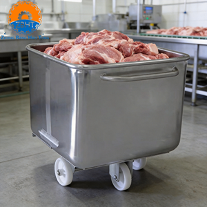 Carro de transporte de carcasas de animales SUS304 de 200L y 2mm de espesor, multifuncional, para mataderos y procesamiento de carne - Product Image 6