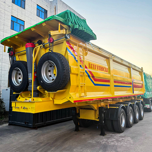 Semi-<span class=keywords><strong>remorque</strong></span> à benne basculante de <span class=keywords><strong>haute</strong></span> qualité à 4 essieux, lourde, 50 tonnes, 60 tonnes, 70 tonnes, 80 tonnes, remorques à benne basculante à 4 essieux, <span class=keywords><strong>remorque</strong></span> à benne basculante arrière - Product Image 2