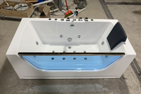 Baignoire de massage de luxe carrée en acrylique pour hôtel, bain à remous à température constante pour intérieur