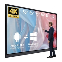 Pizarra Digital Interactiva con Pantalla Táctil Android/OPS de 4k, 86, 55, 65, 75, 85, 98 Pulgadas, Precio de Fábrica