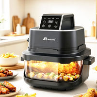 Anbolife 4'ü 1 Arada Taşınabilir Cam Hava Fritözü 4L+1.5L Kaplamasız PFAS İçermeyen Hava Fritözü Maksimum Çıtır Pişirme Yeniden Çıtırlaştırma Fonksiyonu OEM ODM