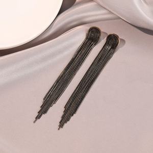 Pendientes de Botón de Lujo de Alta Gama para Mujer, con Borlas Largas, a la Moda en 2025, Populares en Europa y América - Product Image 4