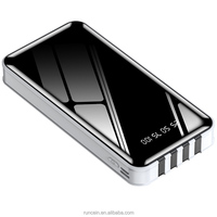 RUNCEIN Power Bank portabel 4 In 1, pengisi daya portabel 20000mAh layar LED 10000mAh Power Bank baterai eksternal untuk ponsel