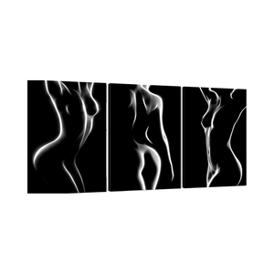 MAMAGO Art mural sur toile diamantée fait main, motif corps sexy, affiche abstraite <span class=keywords><strong>noir</strong></span> <span class=keywords><strong>et</strong></span> <span class=keywords><strong>blanc</strong></span>, peinture de femme nue, décoration minimaliste 3 pièces pour la maison - Product Image 4