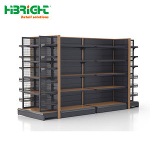 סופרמרקט/חנות מכולת קמעונאית תצוגה מתלה שחור דו צדדי מדף גונדולה מדף נוחות חנות מדפים עשוי מתכת עמיד - Product Image 6