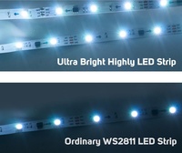 Tira de Luces LED Direccionables por Píxeles, Inteligentes y Programables, RGBW DC12V 5050 60 LEDs IP67 Impermeables de Cobre Ra90 USB para Paisajismo