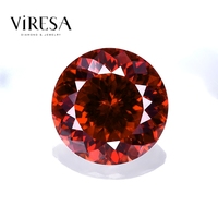 Moissanite en vrac certifiée, couleur rouge, taille portugaise ronde, pierre précieuse de 1 à 4 carats, taille nid d'oiseau rose, diamant simulé en vrac