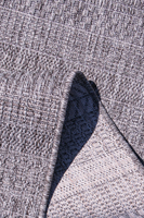 Tapis abstrait tissé en polypropylène gris naturel Turkua Home, tailles personnalisées, résistant aux taches, lavable, tissage plat, moderne, pour salon