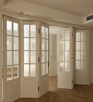 Porte extérieure pliable en verre avec structure en alliage d'aluminium de style design français, économisant de l'espace, imperméable