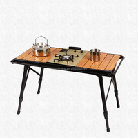 Table de camping pliante portable en aluminium de style ferme moderne pour pique-nique et barbecue IGT