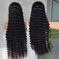 Perruques de cheveux humains bruts vietnamiens, sans colle, HD, 13x6, 40 pouces de long, avec cuticules alignées, perruque frontale complète en dentelle 13x4