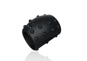 Zwarte Siliconen Volwassen Seksspeeltjes Grof Slijtage Penis Mouw Met Slot Verlenging En Stud Crystal Set Vibrerende Ring Voor Mannen - Product Image 2