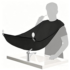 Cape de rasage imperméable et antistatique sans manches, bavette de rasage recyclable avec ventouses puissantes pour salle de bain - Product Image 1