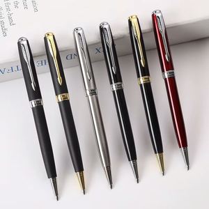 Stylo bille en métal Persol de haute qualité avec logo personnalisé, stylo signature élégant personnalisable pour les affaires, encre noire/multicolore - Product Image 2