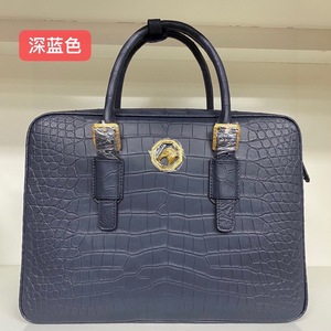 Luxury Brand Men's Crocodile Genuine <b>Leather</b> Durable High Quality Zipper Closure <b>Briefcase</b> Laptop Business Large Capacity - Product Image 2