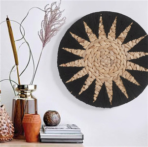 Décoration murale naturelle pour salon hommes modernes meilleure vente maison verte <span class=keywords><strong>salle</strong></span> <span class=keywords><strong>de</strong></span> <span class=keywords><strong>bain</strong></span> boules <span class=keywords><strong>de</strong></span> rotin en bambou transitionnel japonais - Product Image 2