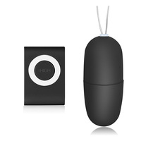Mini vibromasseur noir étanche 3 vitesses style lecteur MP3 avec télécommande, finition givrée, pour femmes adultes, batterie intégrée
