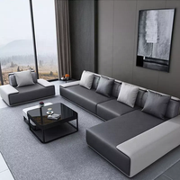 Nordique italien moderne Simple luxe canapé salon canapé ensemble meubles gris canapé en cuir