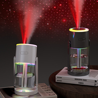 Usine En Gros Portable Coloré Starlight Muet Ultrasonique Brouillard Pulvérisation Rotatif Secouer La Tête Projection Humidificateur Purificateur D'air