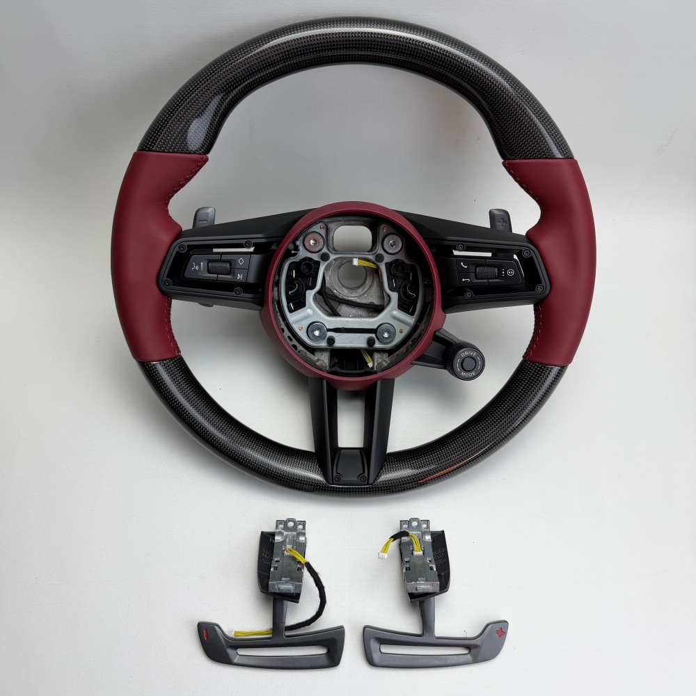 Custom Glossy Carbon Fiber Steering Wheel (Porsche Fitment), photo 3