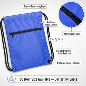 Sac à dos unisexe personnalisé avec fermeture éclair, idéal pour le sport et la gym, en polyester et nylon, avec housse à chaussures portable, logo jaune moyen MY4761, pour le shopping - Product Image 2