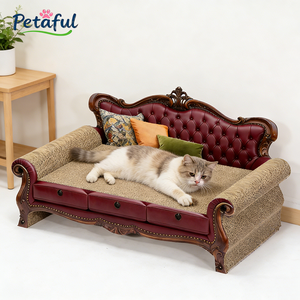 Customized Luxury High Quality Eco-Friendly Interactive <strong>Pet</strong> Toy Sofa-shaped Modern Corrugated Cat Scratcher Durable Carton - Product Image 2