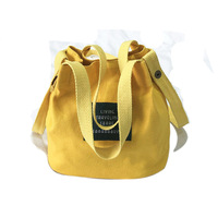 Sac bandoulière mini en toile pour femme, style japonais, mignon, portable, avec fermoir magnétique, sac seau souple