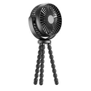 Meilleure vente ventilateur de poussette, ventilateur de bureau Flexible et réglable pour bébé, Mini ventilateur Portable Rechargeable de 5200mAh, batterie externe