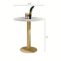 Table de négociation en marbre poli pour hôtel, salon, bureau et réception, table ronde de luxe légère, base robuste